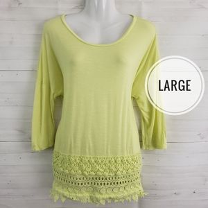 Large Signature Studio Yellow Lace Top